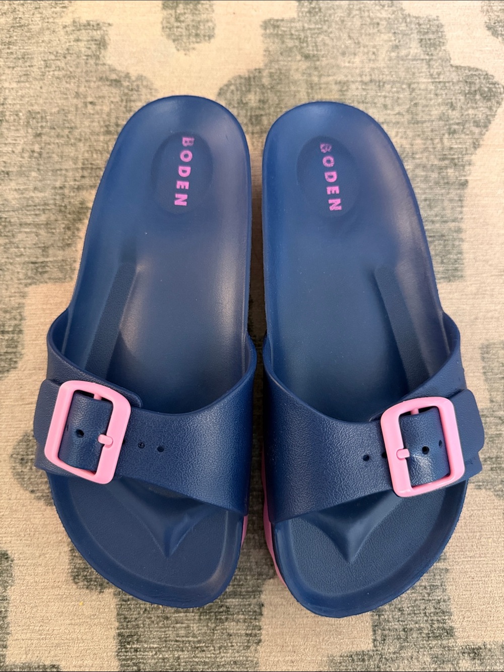 Boden Lyla Single buckle sliders Blue and Pink sz 38/us7